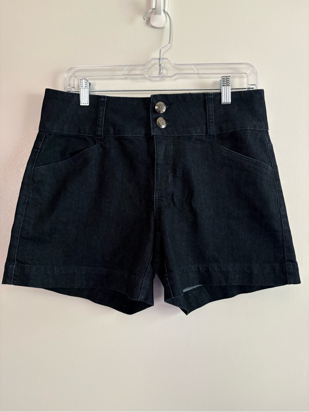 N62 Signature Dark Indigo Denim High Waisted Dual Button Closure Tuxedo Short 10